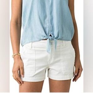 PRANA White Elle Cotton Shorts